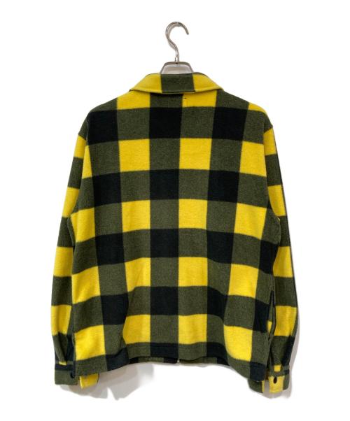 stussy（ステューシー）stussy (ステューシー) Polar Fleece Zip Up Shirt/ポーラーフリースジップアップシャツ ブラック×イエロー サイズ:SIZE Mの古着・服飾アイテム