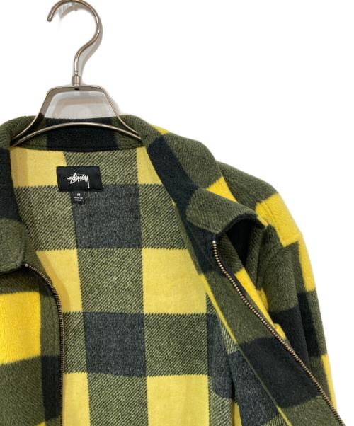 stussy（ステューシー）stussy (ステューシー) Polar Fleece Zip Up Shirt/ポーラーフリースジップアップシャツ ブラック×イエロー サイズ:SIZE Mの古着・服飾アイテム