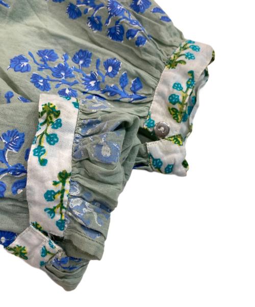 ne quittez pas（ヌキテパ）ne quittez pas (ヌキテパ) Cotton Voile Ethnic Combination Print Gather Dress グリーン サイズ:Mの古着・服飾アイテム