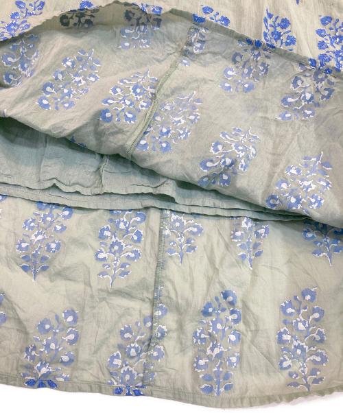 ne quittez pas（ヌキテパ）ne quittez pas (ヌキテパ) Cotton Voile Ethnic Combination Print Gather Dress グリーン サイズ:Mの古着・服飾アイテム