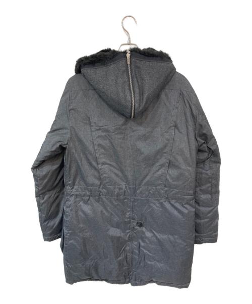 EMPORIO ARMANI（エンポリオアルマーニ）EMPORIO ARMANI (エンポリオアルマーニ) ファーフード ダウンコート グレー サイズ:Mの古着・服飾アイテム
