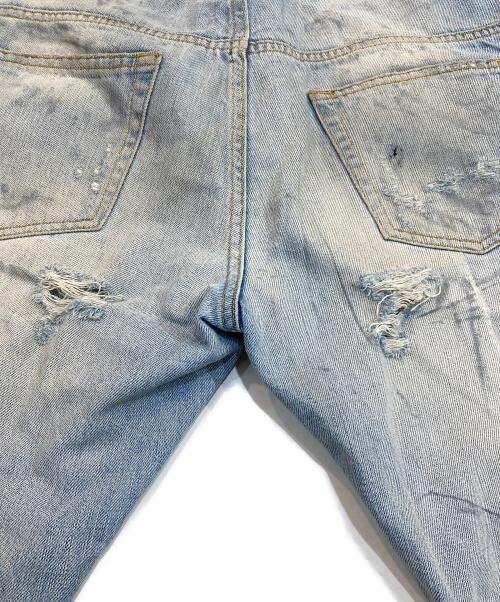 BALMAIN（バルマン）BALMAIN (バルマン) 加工ストレートバイカーデニムパンツ インディゴ サイズ:31の古着・服飾アイテム