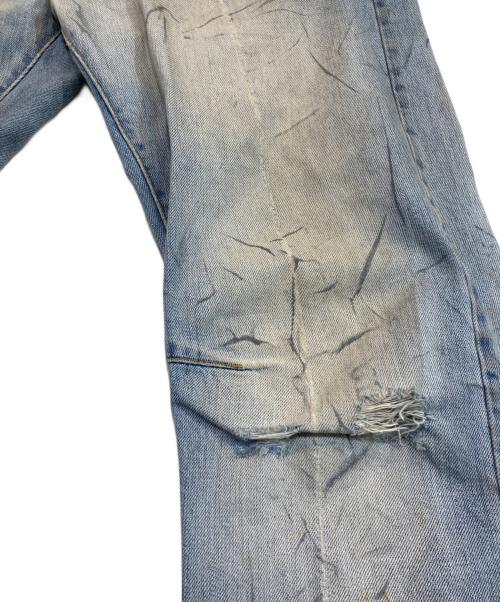 BALMAIN（バルマン）BALMAIN (バルマン) 加工ストレートバイカーデニムパンツ インディゴ サイズ:31の古着・服飾アイテム