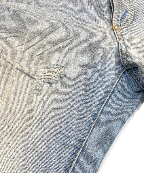 BALMAIN（バルマン）BALMAIN (バルマン) 加工ストレートバイカーデニムパンツ インディゴ サイズ:31の古着・服飾アイテム