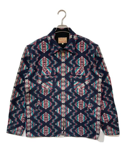 SUGAR CANE（シュガーケーン）SUGAR CANE (シュガーケーン) ネイティブアメリカン・コットンジャガードジップシャツジャケット マルチカラー サイズ:Lの古着・服飾アイテム