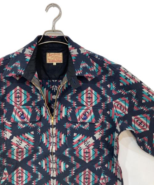 SUGAR CANE（シュガーケーン）SUGAR CANE (シュガーケーン) ネイティブアメリカン・コットンジャガードジップシャツジャケット マルチカラー サイズ:Lの古着・服飾アイテム