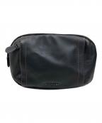 COACHコーチ）の古着「レザーウエストバッグ」｜ブラック