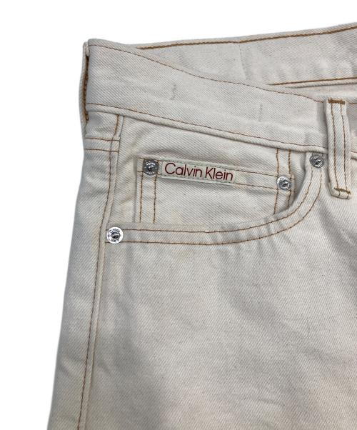 Calvin Klein（カルバンクライン）Calvin Klein (カルバンクライン) リラックスストレートパンツ ホワイト サイズ:SIZE 34の古着・服飾アイテム
