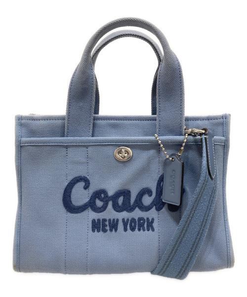 COACH（コーチ）COACH (コーチ) キャンバス カーゴ トート 26 ブルーの古着・服飾アイテム