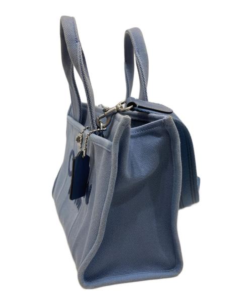 COACH（コーチ）COACH (コーチ) キャンバス カーゴ トート 26 ブルーの古着・服飾アイテム