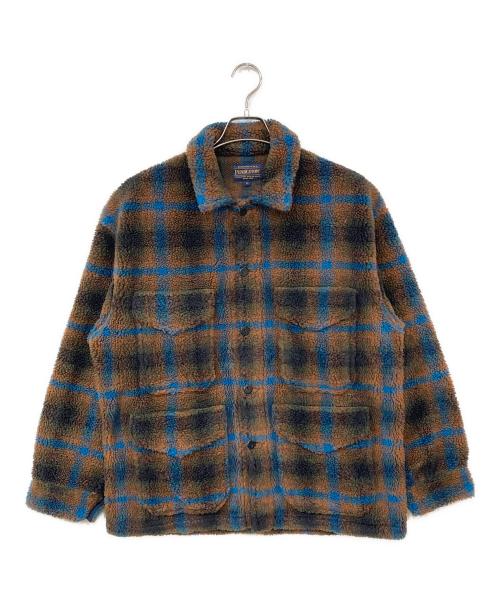 PENDLETON（ペンドルトン）PENDLETON (ペンドルトン) チェックフリースジャケット ブラウン サイズ:Mの古着・服飾アイテム