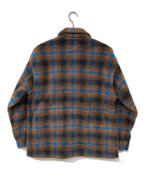PENDLETON（ペンドルトン）PENDLETON (ペンドルトン) チェックフリースジャケット ブラウン サイズ:Mの古着・服飾アイテム