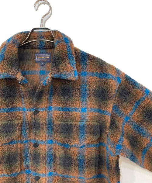 PENDLETON（ペンドルトン）PENDLETON (ペンドルトン) チェックフリースジャケット ブラウン サイズ:Mの古着・服飾アイテム