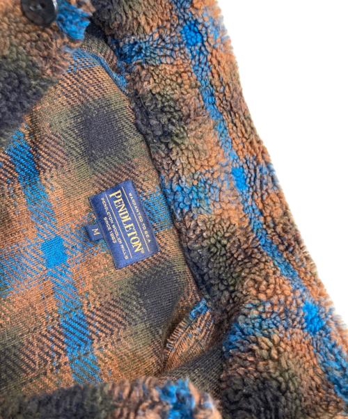 PENDLETON（ペンドルトン）PENDLETON (ペンドルトン) チェックフリースジャケット ブラウン サイズ:Mの古着・服飾アイテム