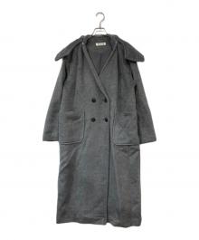 pinue（ピヌエ）の古着「フード付きノーカラーコート」｜グレー
