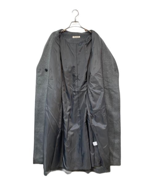 pinue（ピヌエ）PINUE (ピヌエ) フード付きノーカラーコート グレー サイズ:Sの古着・服飾アイテム