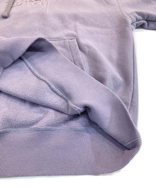 stussy（ステューシー）stussy (ステューシー) STOCK LOGO APPLIQUE HOODIE パープル サイズ:Mの古着・服飾アイテム