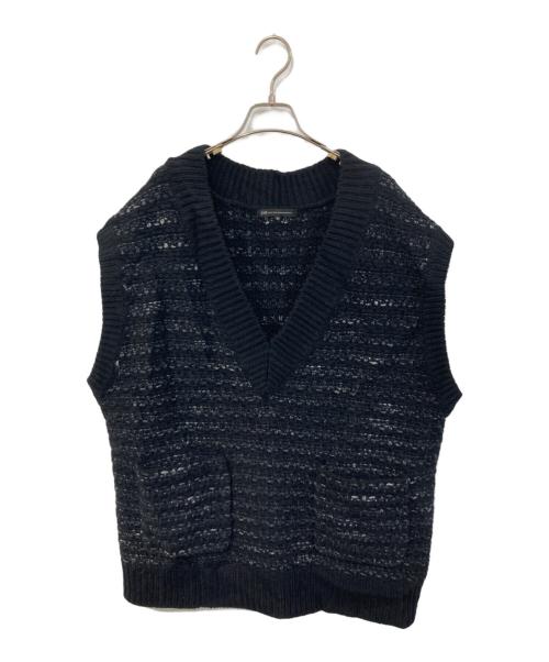23区（ニジュウサンク）23区 (ニジュウサンク) ツイードニット ベスト ブラック サイズ:SIZE 46の古着・服飾アイテム