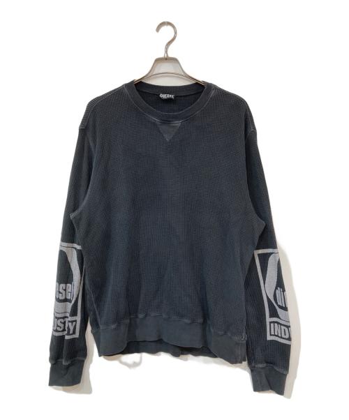 DIESEL（ディーゼル）DIESEL (ディーゼル) S-GINAFFLE Waffle Logo Knit ブラック サイズ:XLの古着・服飾アイテム