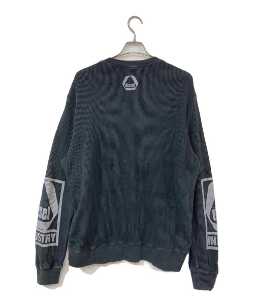 DIESEL（ディーゼル）DIESEL (ディーゼル) S-GINAFFLE Waffle Logo Knit ブラック サイズ:XLの古着・服飾アイテム