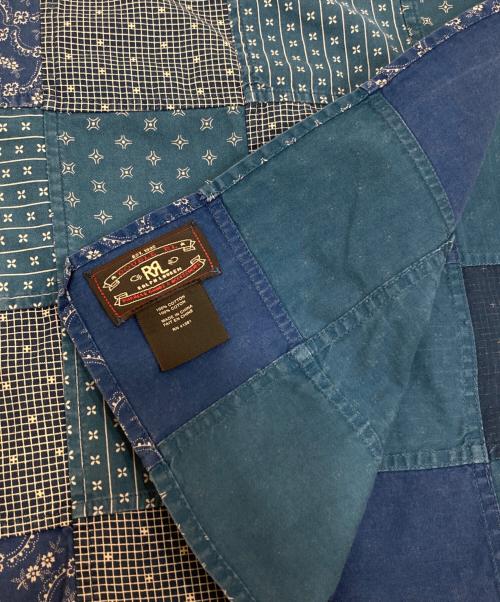 RRL（ダブルアールエル）RRL (ダブルアールエル) パッチワーク インディゴ ストール ネイビーの古着・服飾アイテム