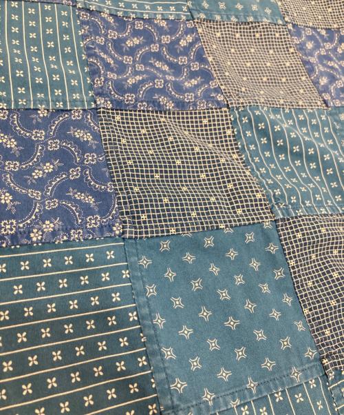 RRL（ダブルアールエル）RRL (ダブルアールエル) パッチワーク インディゴ ストール ネイビーの古着・服飾アイテム