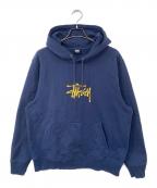 stussyステューシー）の古着「BASIC APPLICATION HOOD」｜ネイビー