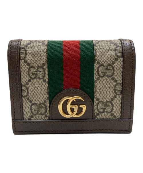 GUCCI（グッチ）GUCCI (グッチ) GG カードケース ウォレット ブラウンの古着・服飾アイテム