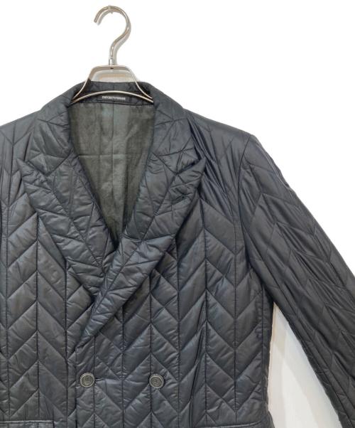 EMPORIO ARMANI（エンポリオアルマーニ）EMPORIO ARMANI (エンポリオアルマーニ) キルティングダブルジャケット ブラック サイズ:50の古着・服飾アイテム