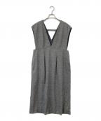 23区ニジュウサンク）の古着「シルクネップヘリンボーン オールインワン ワンピース」｜グレー