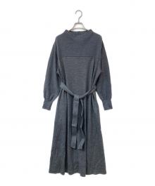 23区（ニジュウサンク）の古着「【洗える】ウールミルドジャージー ワンピース」｜グレー