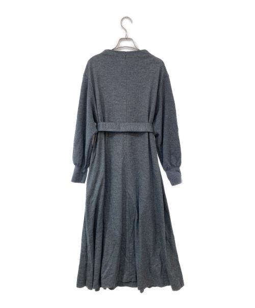 23区（ニジュウサンク）23区 (ニジュウサンク) 【洗える】ウールミルドジャージー ワンピース グレー サイズ:46の古着・服飾アイテム