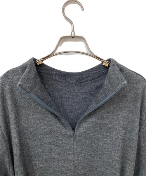 23区（ニジュウサンク）23区 (ニジュウサンク) 【洗える】ウールミルドジャージー ワンピース グレー サイズ:46の古着・服飾アイテム