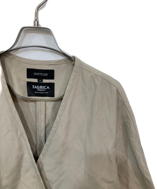 UNTITLED（アンタイトル）UNTITLED (アンタイトル) fabrica tessuti (ファブリカ・テッスート) ノーカラーコート ベージュ サイズ:4の古着・服飾アイテム
