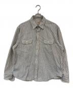 SUGAR CANEシュガーケーン）の古着「HICKORY STRIPE WORK SHIRT」｜ホワイト