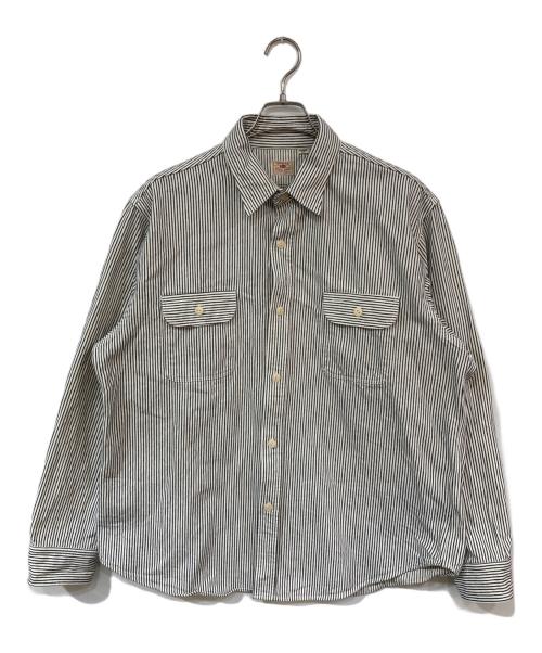 SUGAR CANE（シュガーケーン）SUGAR CANE (シュガーケーン) HICKORY STRIPE WORK SHIRT ホワイト サイズ:XXLの古着・服飾アイテム