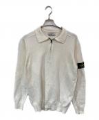 STONE ISLANDストーンアイランド）の古着「half zip knit polo」｜ホワイト
