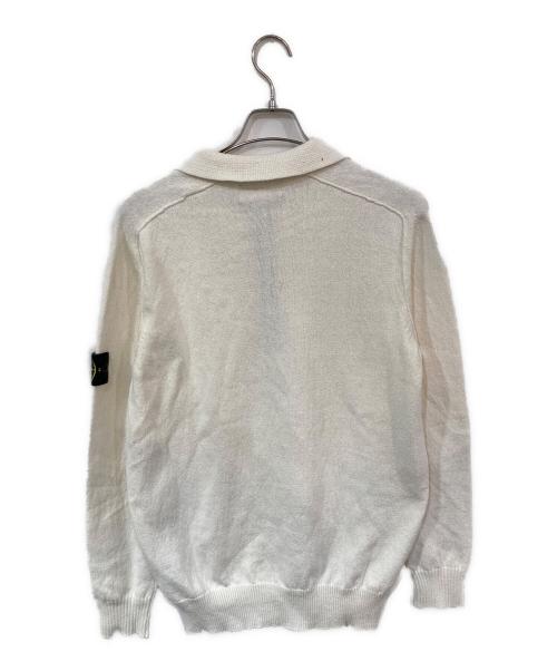 STONE ISLAND（ストーンアイランド）STONE ISLAND (ストーンアイランド) half zip knit polo ホワイト サイズ:XLの古着・服飾アイテム