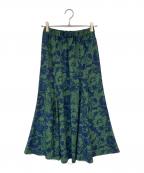 JOURNAL STANDARD relumeジャーナルスタンダード レリューム）の古着「コントラストフラワープリントスカート」｜グリーン×ネイビー