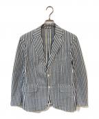 UNIVERSAL LANGUAGEユニバーサルランゲージ）の古着「ストライプジャケット」｜ホワイト×グレー