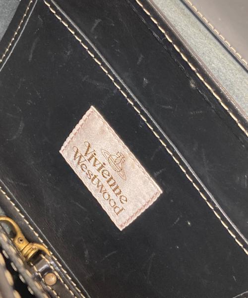 Vivienne Westwood（ヴィヴィアンウエストウッド）Vivienne Westwood (ヴィヴィアンウエストウッド) オーブ レザーフラップショルダーバッグ ブラックの古着・服飾アイテム