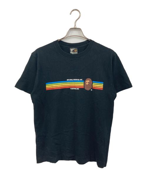 A BATHING APE（アベイシングエイプ）A BATHING APE (アベイシングエイプ) プリントTシャツ ブラック サイズ:SIZE Mの古着・服飾アイテム