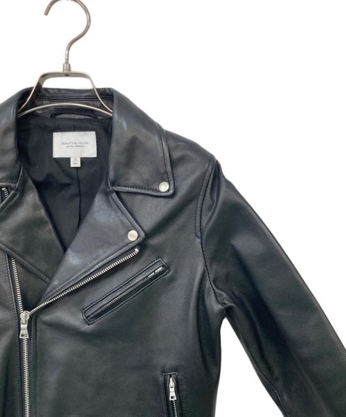 BEAUTY&YOUTH（ビューティーアンドユース）BEAUTY&YOUTH (ビューティーアンドユース) BY シープレザー ライダースジャケット ブラック サイズ:SIZE Sの古着・服飾アイテム