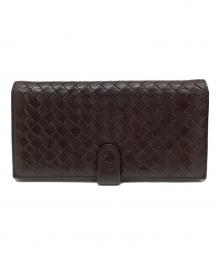 BOTTEGA VENETA（ボッテガベネタ）の古着「イントレチャート長財布」｜ブラウン