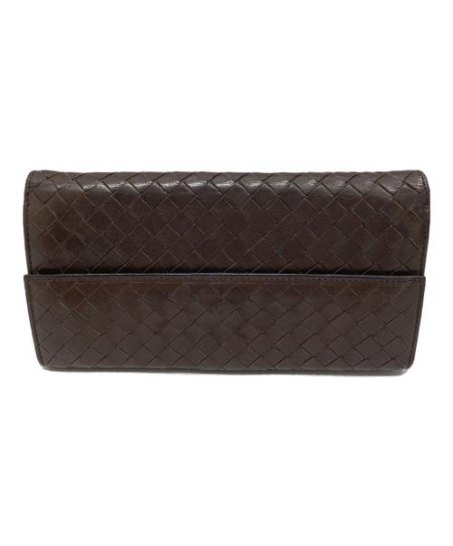 BOTTEGA VENETA（ボッテガベネタ）BOTTEGA VENETA (ボッテガベネタ) イントレチャート長財布 ブラウンの古着・服飾アイテム
