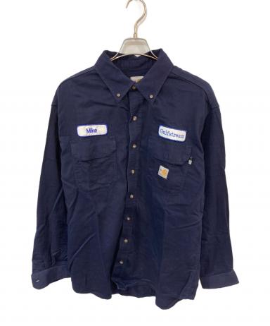 carhartt　ワークシャツ　ヴィンテージ　アメトラ　手書き 中古・古着通販】CarHartt (カーハート) ワークシャツ ネイビー サイズ