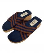 HERMESエルメス）の古着「フールトゥ ウッドソールサンダル」｜ネイビー