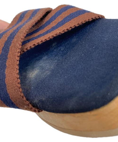 HERMES（エルメス）HERMES (エルメス) フールトゥ ウッドソールサンダル ネイビー サイズ:SIZE 35の古着・服飾アイテム