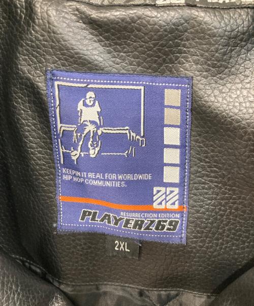 PLAYERZ69（プレイヤーズシックスティナイン）PLAYERZ69 (プレイヤーズシックスティナイン) レザースタジャン ブラック サイズ:2XLの古着・服飾アイテム