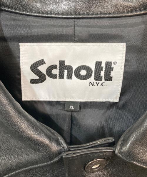 Schott（ショット）Schott (ショット) LAMB LEATHER COVERALL JACKET ブラック サイズ:XLの古着・服飾アイテム